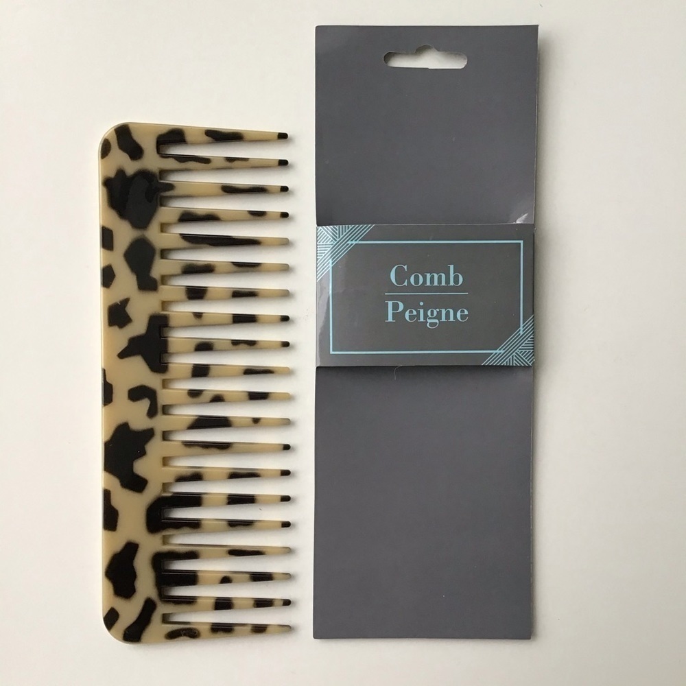 NEW Tortoise-Look Comb Wide Tooth Hair Detangler Vanity Purse Gym Bag Beach